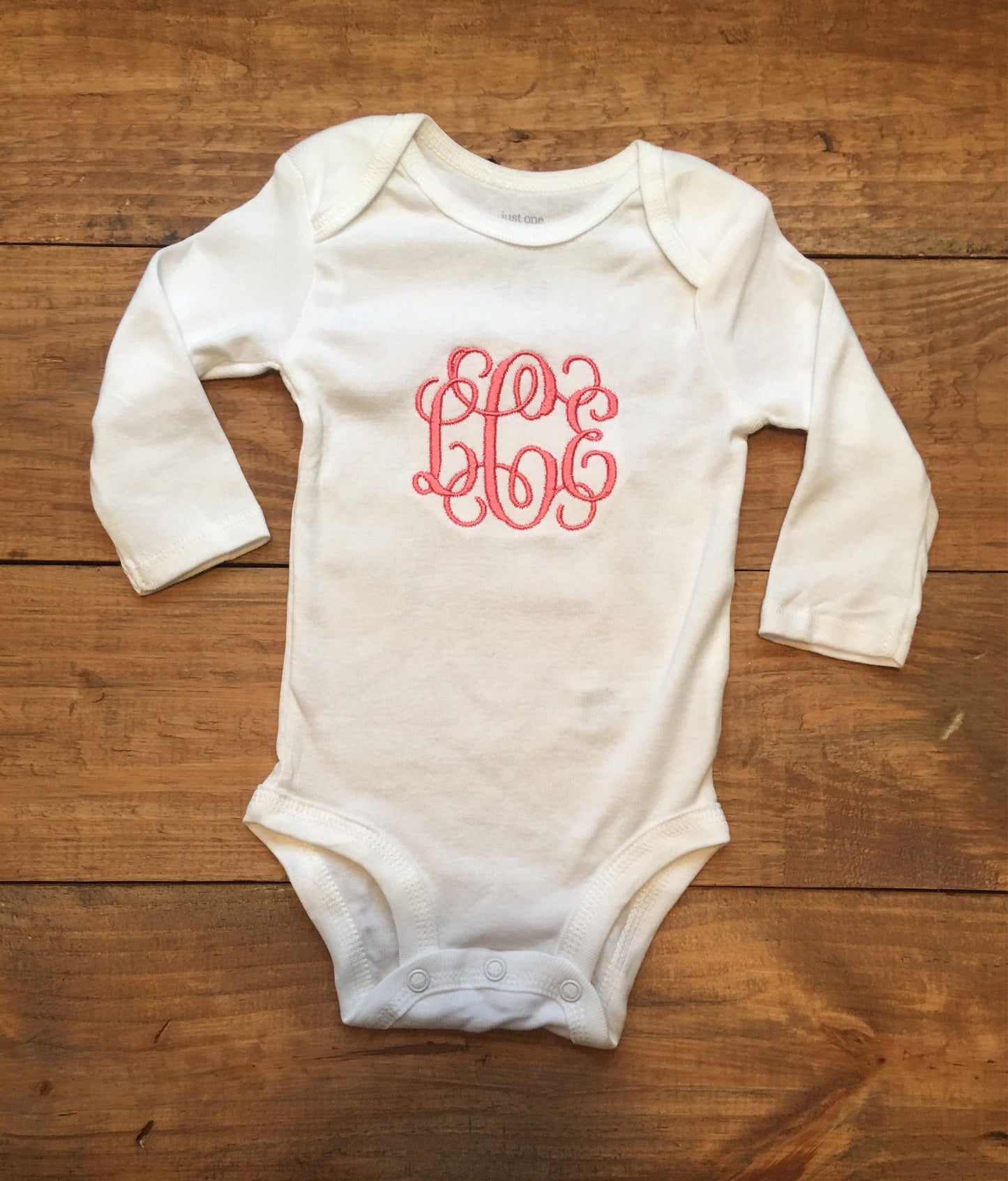 Monogrammed Baby girls bodysuit one piece, baby shower gift, monogrammed baby shower gift, monogrammed bodysuit, embrodiered