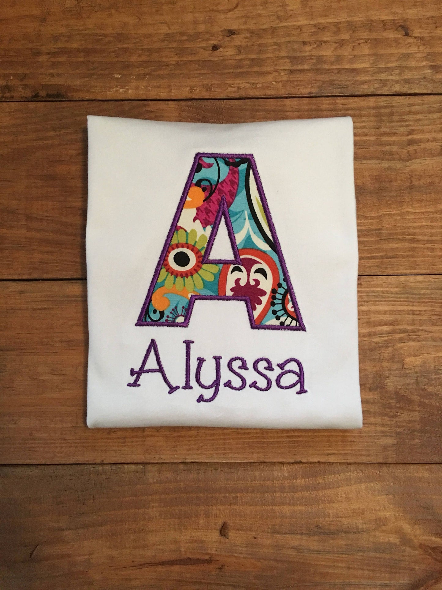 Girls monogrammed initial name shirt, FAST SHIPPING, girls applique name shirt, girls monogrammed shirt, girls spring monogrammed shirt