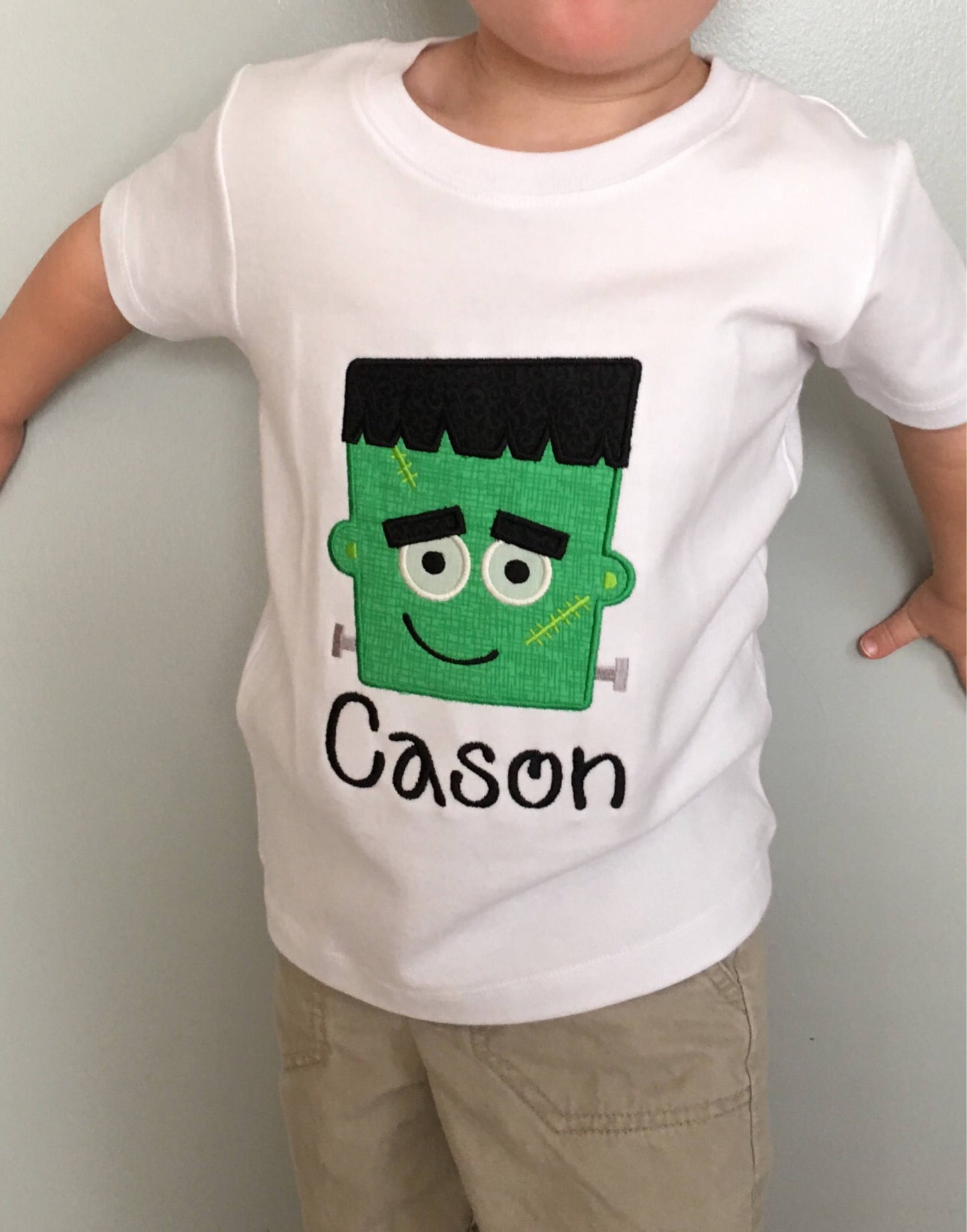 Boys halloween shirt, toddler halloween shirt shirt, frankenstein shirt, halloween monster shirt, name halloween shirt, embrodiered, appliqu