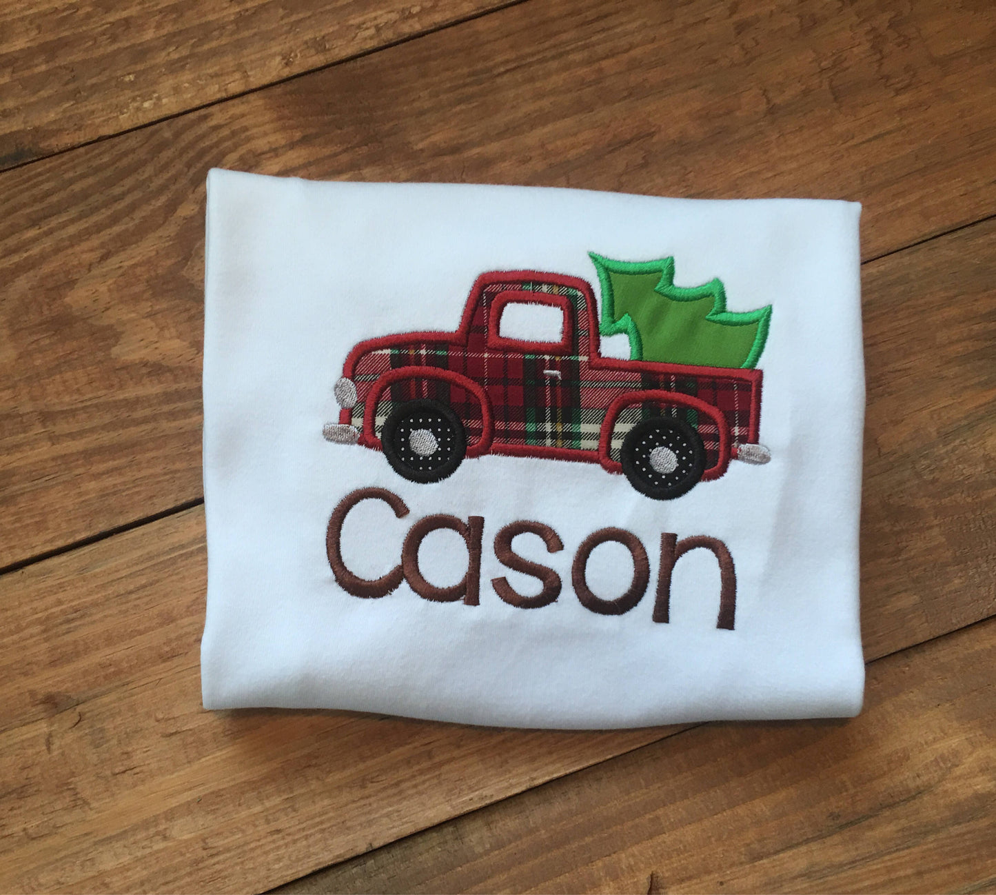 Boys christmas tree truck shirt, christmas truck shirt, boys truck shirt, boys christmas tree shirt, boys plaid truck shirt