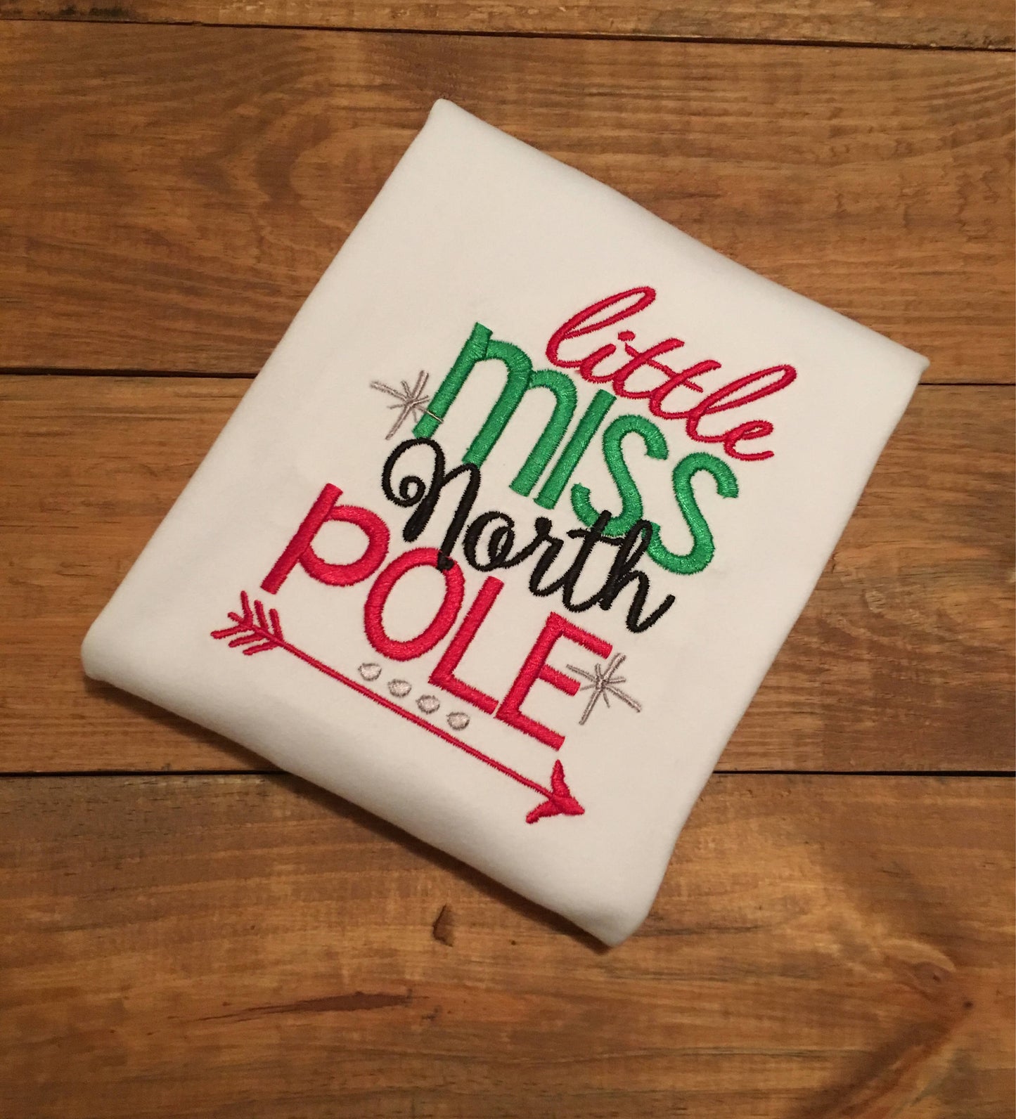Girls Christmas shirt, little miss North Pole shirt, North Pole christmas shirt, christmas girls shirt