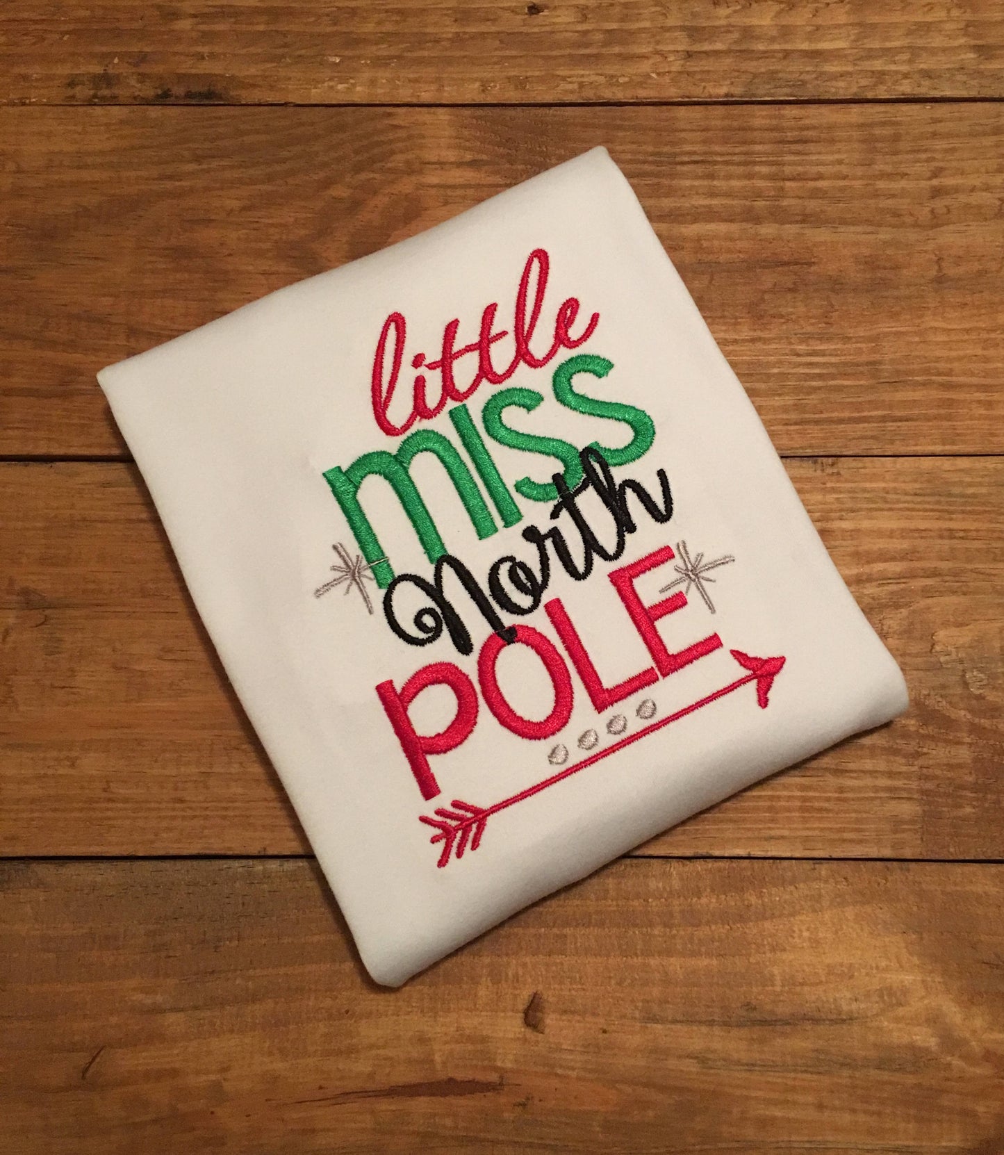 Girls Christmas shirt, little miss North Pole shirt, North Pole christmas shirt, christmas girls shirt