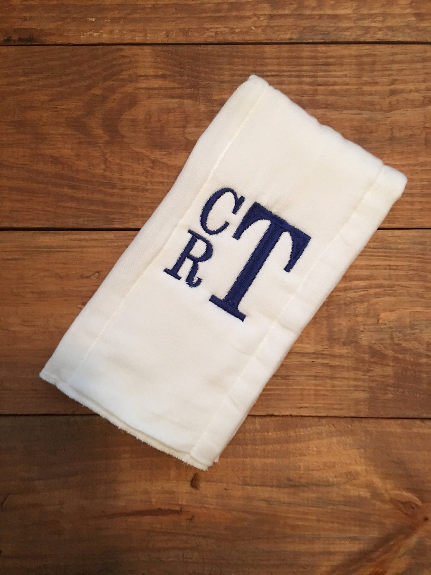Baby boys stacked monogrammed burp cloth - boys monogrammed baby shower gift - boys monogrammed burp cloth - stacked monogrammed burp cloth