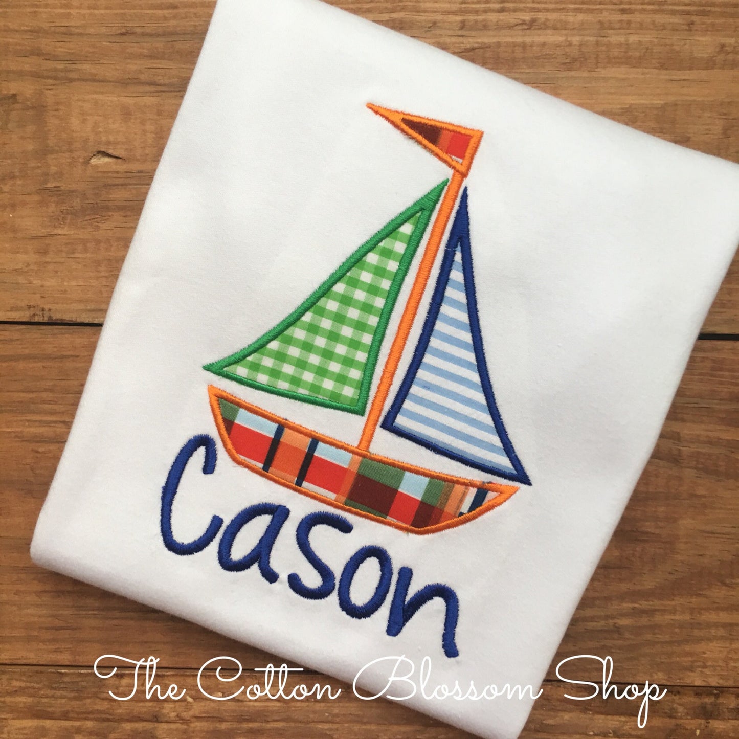 Boys monogrammed sailboat shirt, boys boat shirt, boys summer shirt, boys beach shirt, boys vacation shirt, plaid sailboat shirt