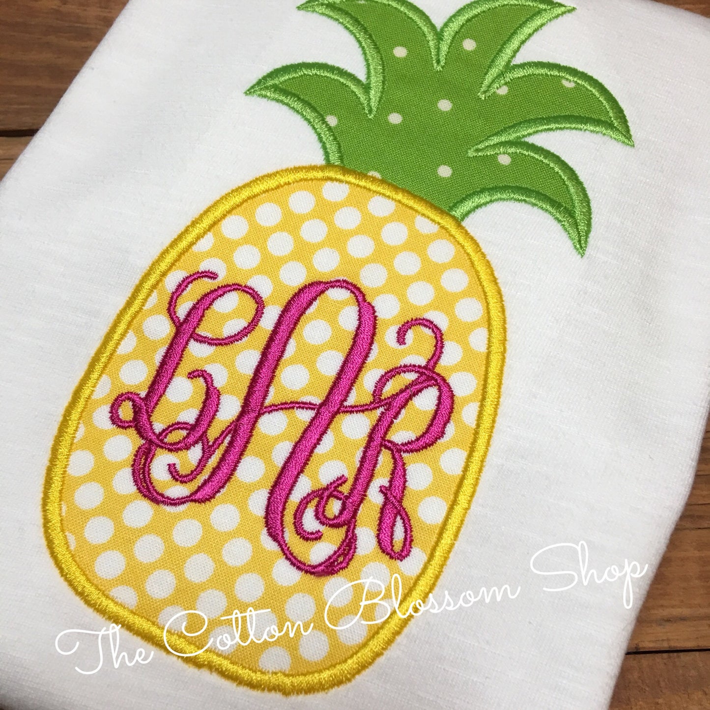 Girls monogrammed pineapple shirt, monogrammed pineaple Applique personalized shirt, girls pineapple shirt, girls summer shirt