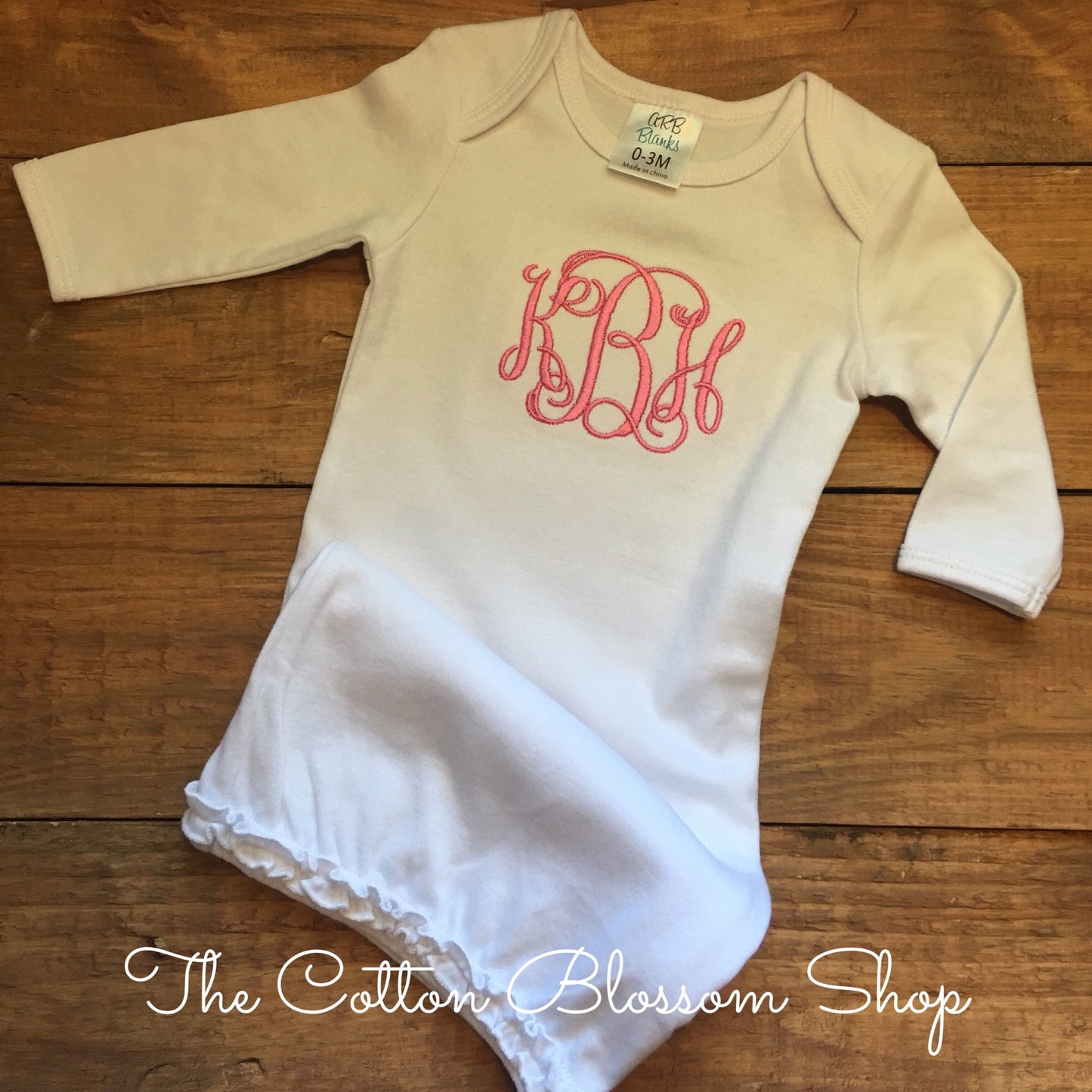 Baby Girls Coming Home Outfit, newborn coming home outfit, newborn clothes, boutique baby clothes, monogrammed ruffle baby gown, monogrammed