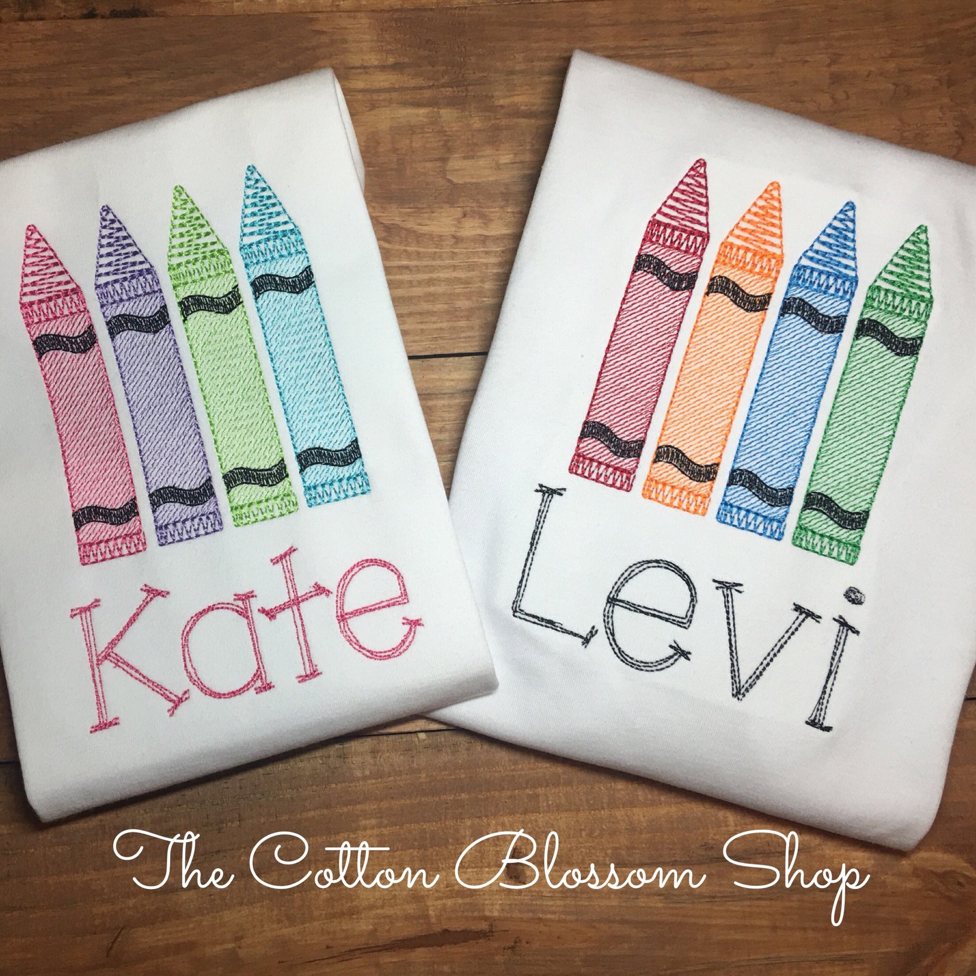 Brother and sister matching Back to School shirt set, sibling shirt set, monogrammed Crayons Shirt, matching first day of school shirts