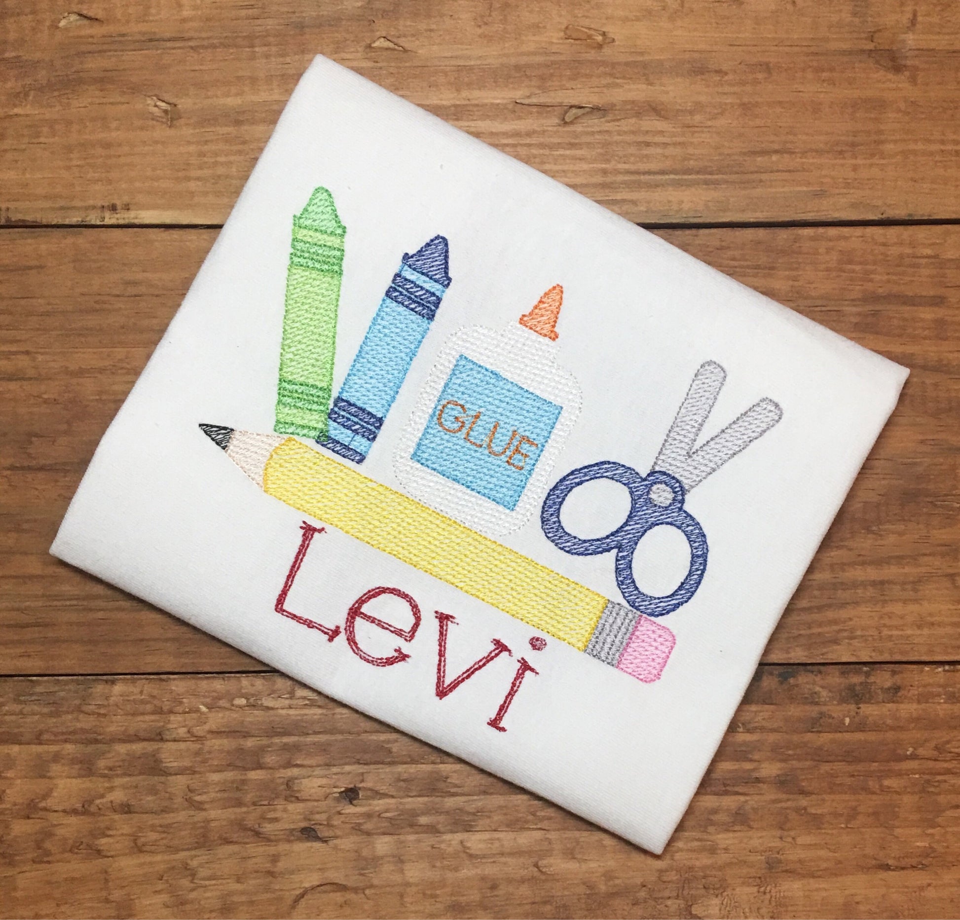 Boys back to school shirt, first day of school shirt, boys back to school sketch design shirt, boys school supplies sketch embroidered shirt