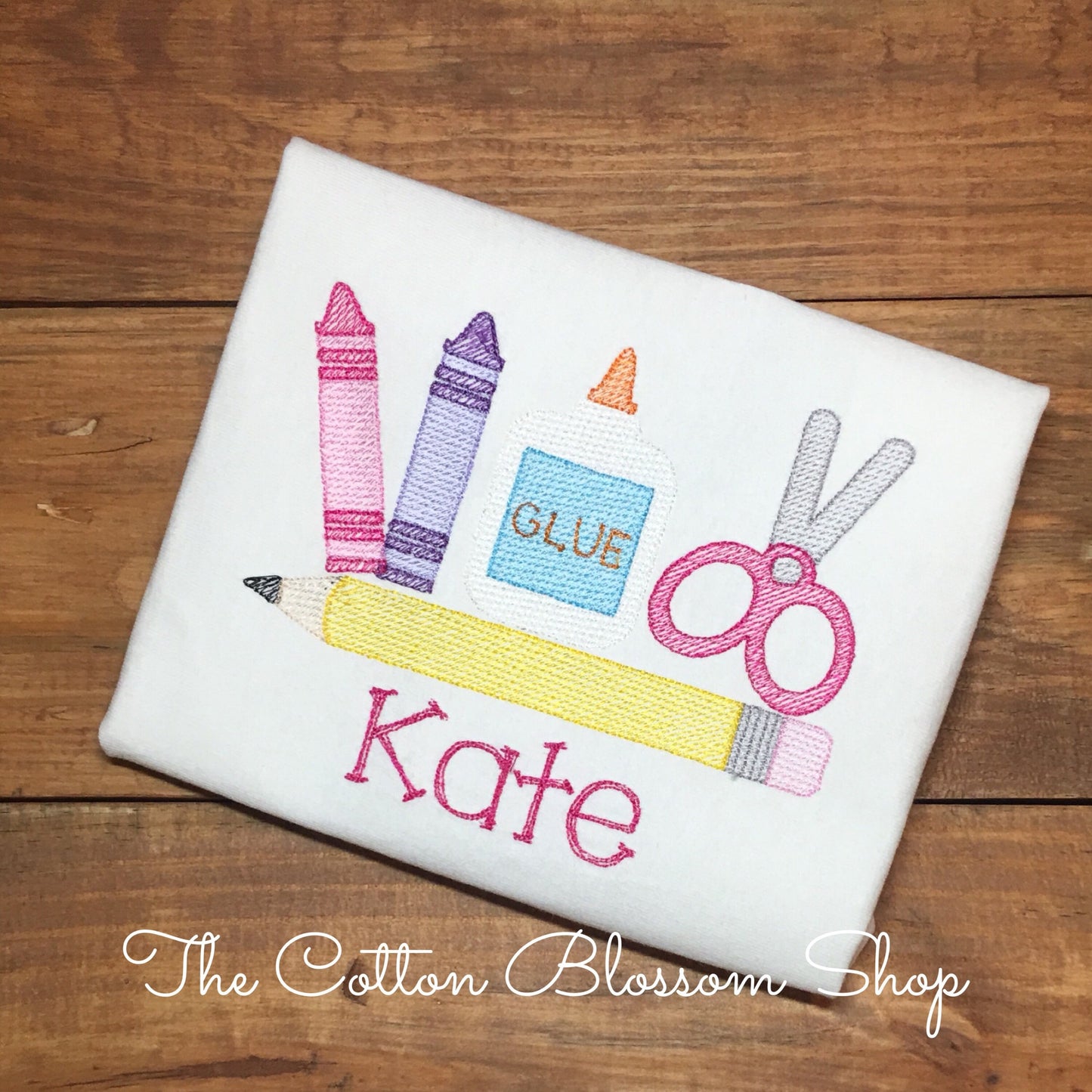 Brother and sister matching Back to School shirt set, sibling shirt set, monogrammed school supplies, matching first day of school shirt