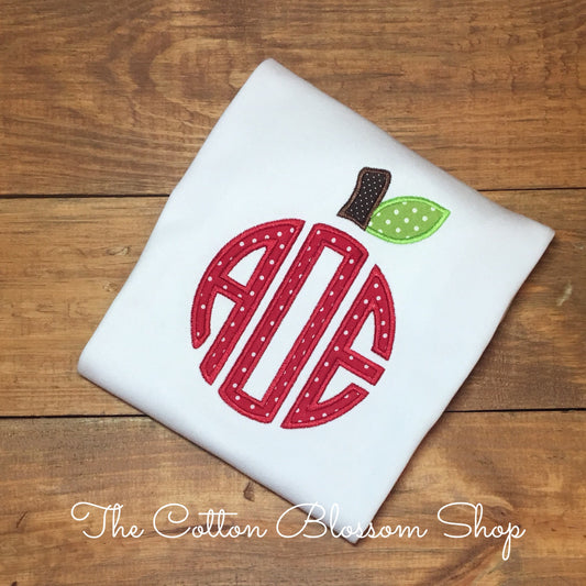 Back to school shirt, apple monogram shirt, back to School outfit, monogram apple shirt, back to school