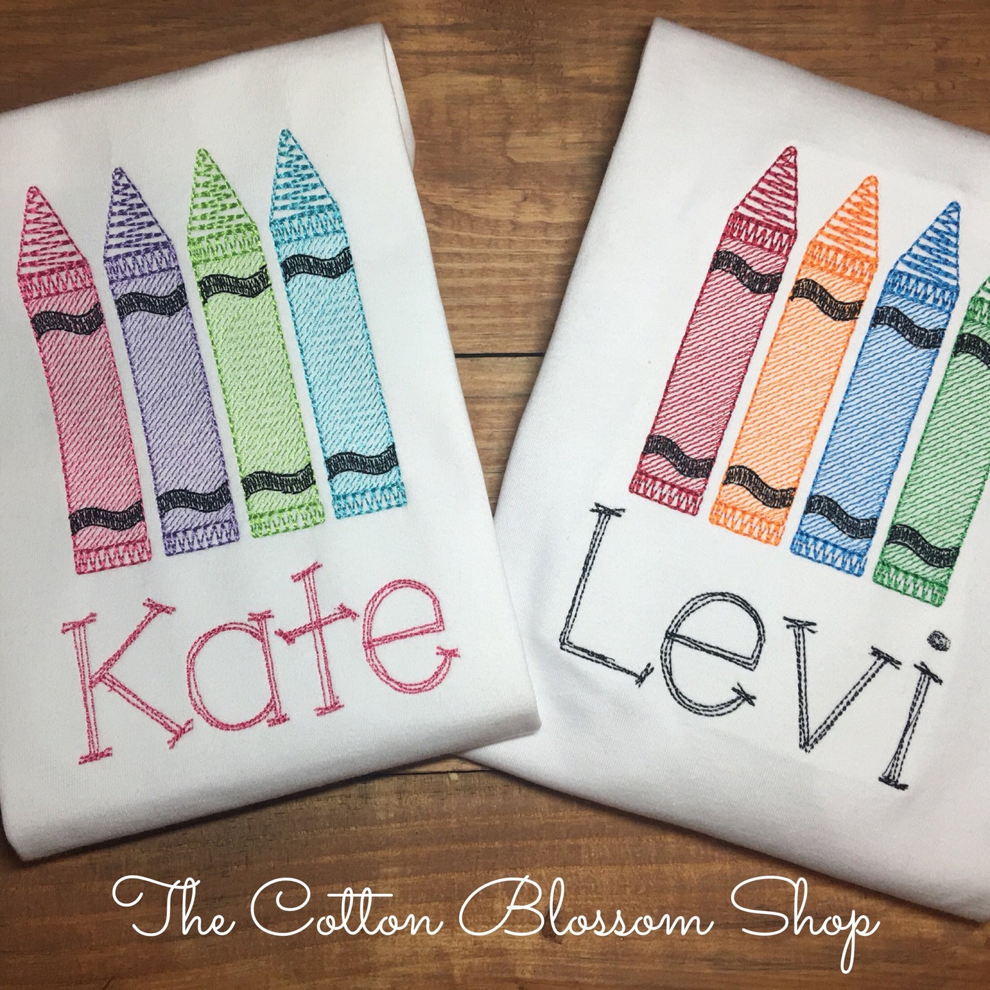 Brother and sister matching Back to School shirt set, sibling shirt set, monogrammed Crayons Shirt, matching first day of school shirts