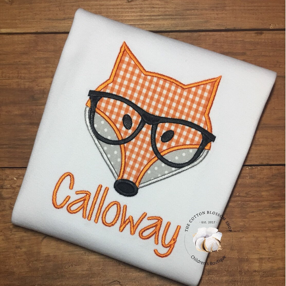 Hipster Fox Applique Shirt