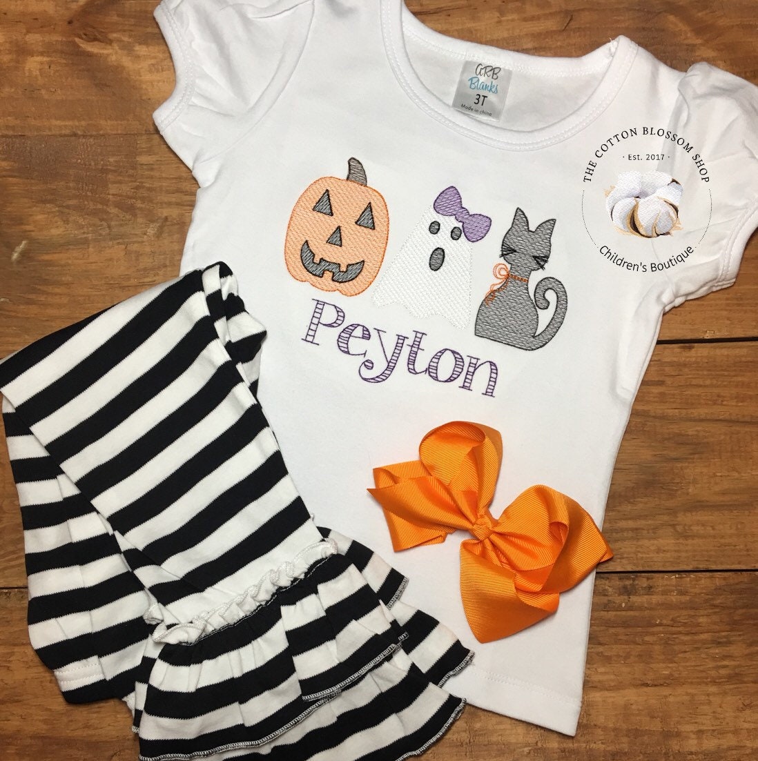 Girls Cute and Spooky Sketch Halloween Shirt