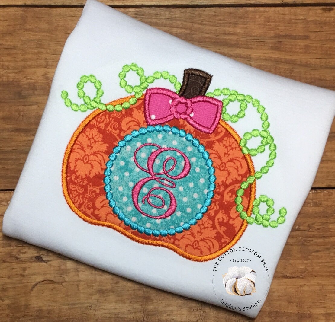 Girl's monogrammed initial pumpkin shirt, girls thanksgiving shirt, pumpkin shirt, fall outfit, halloween shirt, pumpkin shirt,monogrammed
