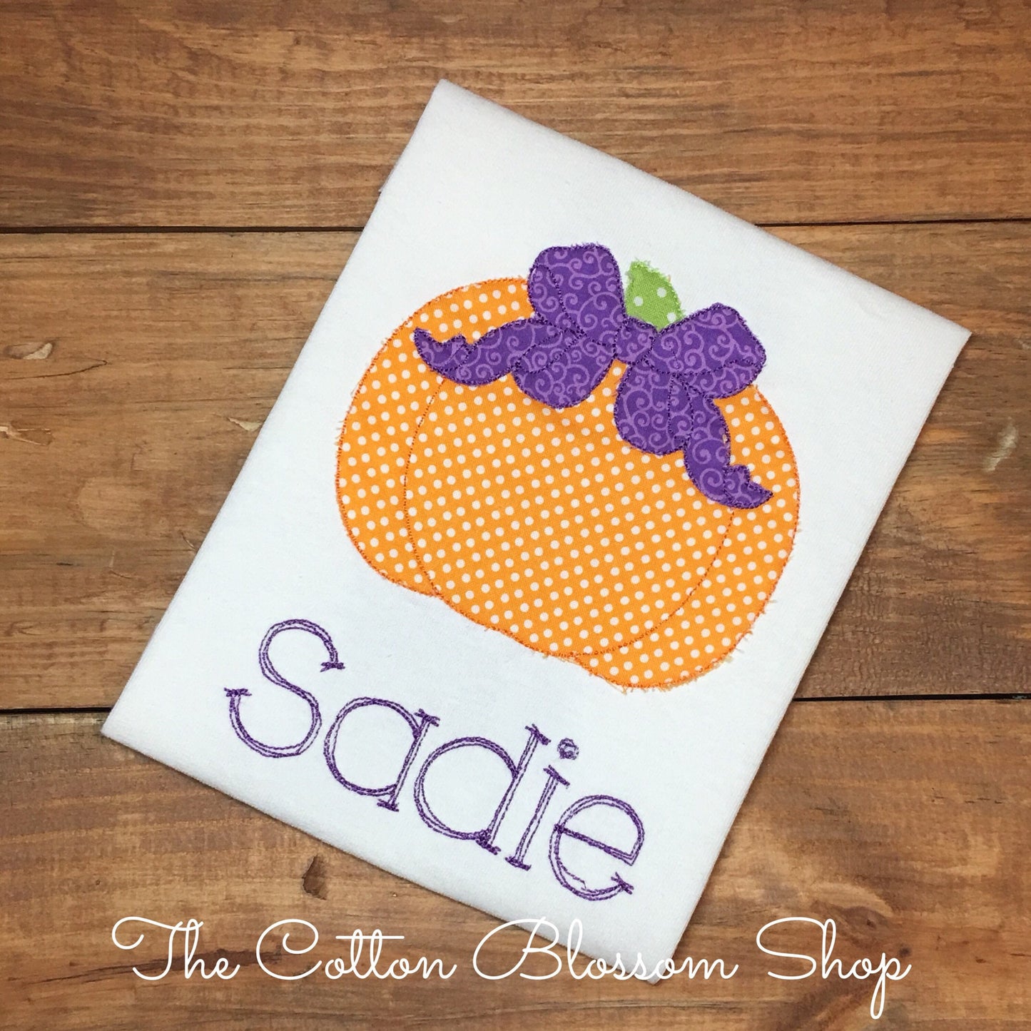 Girls monogrammed Pumpkin shirt, purple bow pumpkin, applique pumpkin monogram shirt, girls halloween shirt, toddler halloween shirt