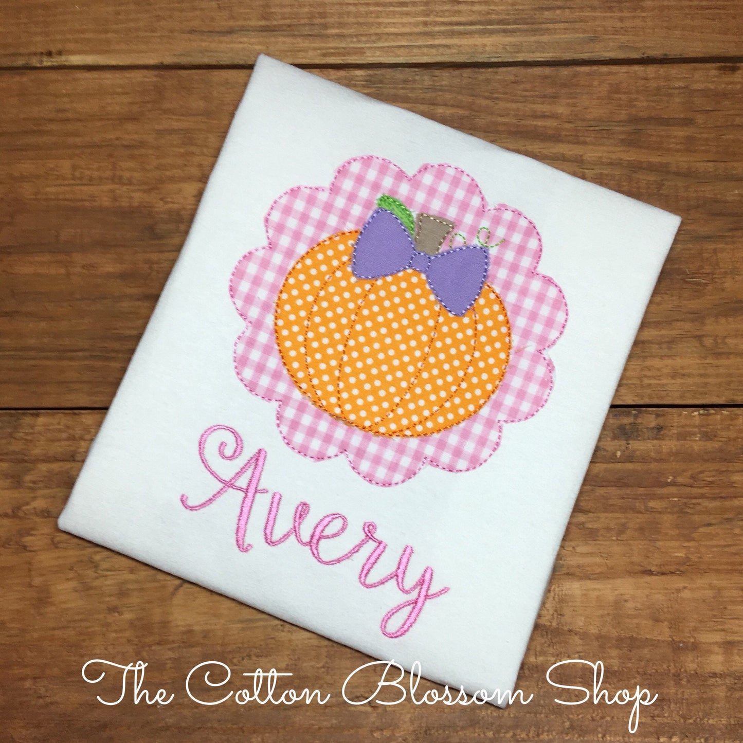 Girls monogrammed gingham Pumpkin shirt, gingham pumpkin, applique pumpkin monogram shirt, girls halloween shirt, toddler halloween shirt