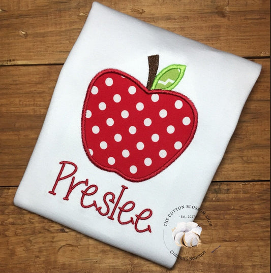 Back to School Monogrammed apple shirt, Fast Shipping, girls back to School outfit, personalized apple shirt, monogrammed apple shirt