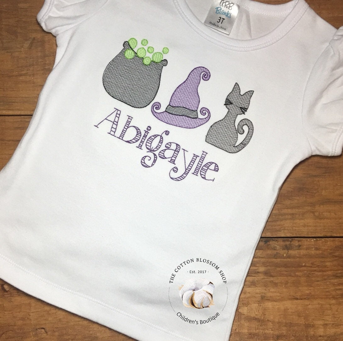Girls Spooky Night Sketch Halloween Shirt, girls halloween shirt, girls which shirt