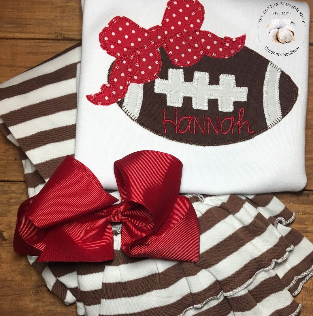 Girls football shirt, girls cheerleading shirt, girls football cheer shirt, fall football shirt, monogrammed football shirt