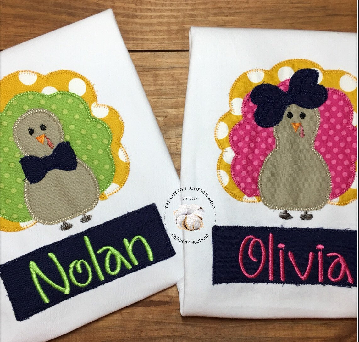 Matching turkey shirt set, sibling shirt set, monogrammed turkey Shirts, matching tuhanksgiving shirts, brother, sister