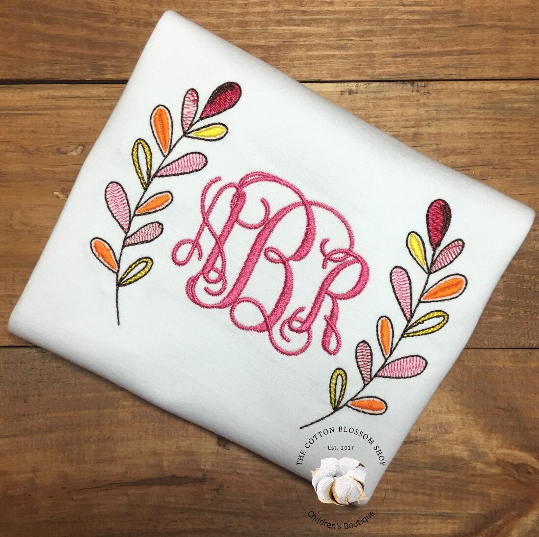 Girls Thanksgiving monogrammed shirt, girls colorwork monogrammed shirt, personalized thanksgiving shirt