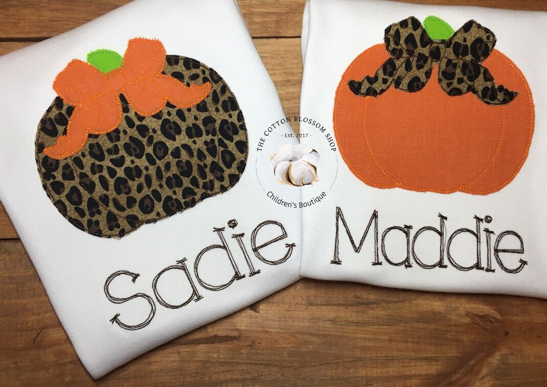 Matching Sister monogrammed pumpkin shirts, pumpkin sister shirt set, sibling shirt set, monogrammed pumpkin Shirt, matching pumpkin