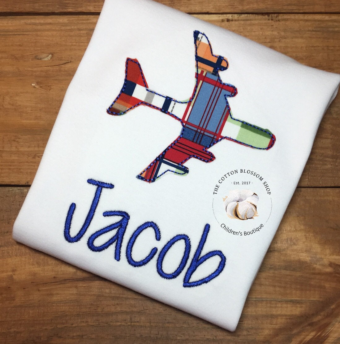 Boys airplane shirt, airplane applique shirt