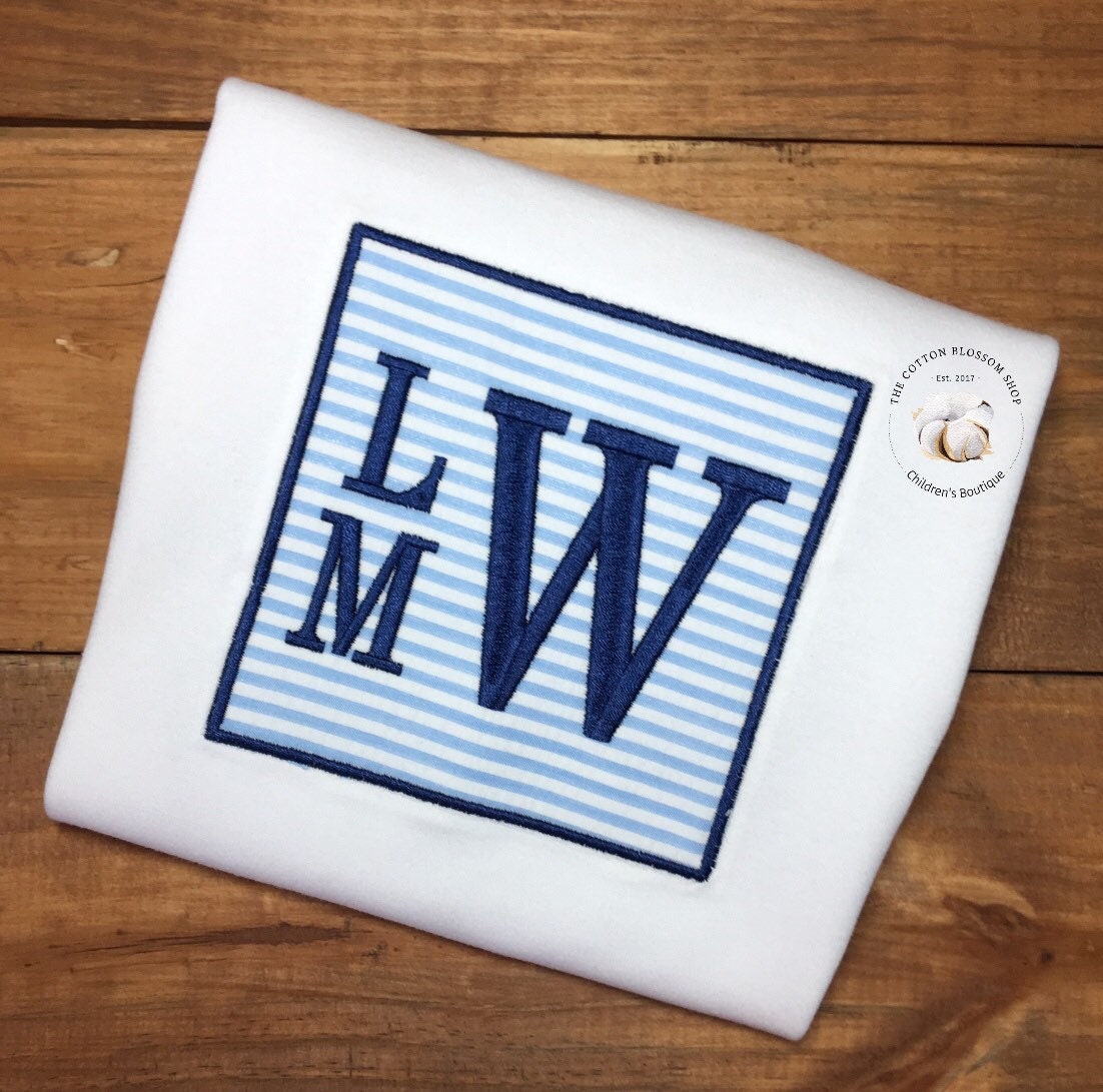 Boys monogrammed seersucker shirt, boys monogrammed shirt, boys seersucker shirt, boys summer shirt, boys beach shirt, boys vacation shirt