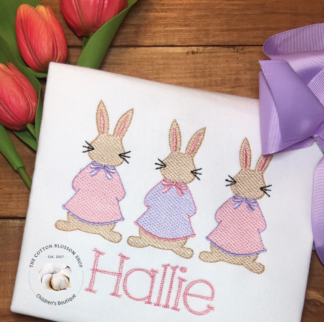 Personalized girls easter bunny shirt, girls mrs cottontail shirt, bunnies shirt, embroidered, applique, easter shirt, baby girls easter, ea