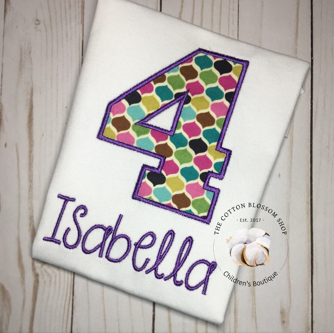 Girls birthday shirt, 4th birthday cactus birthday outfit, girls birthday shirt, fourth birthday shirt, applique shirt, purple birthday shir