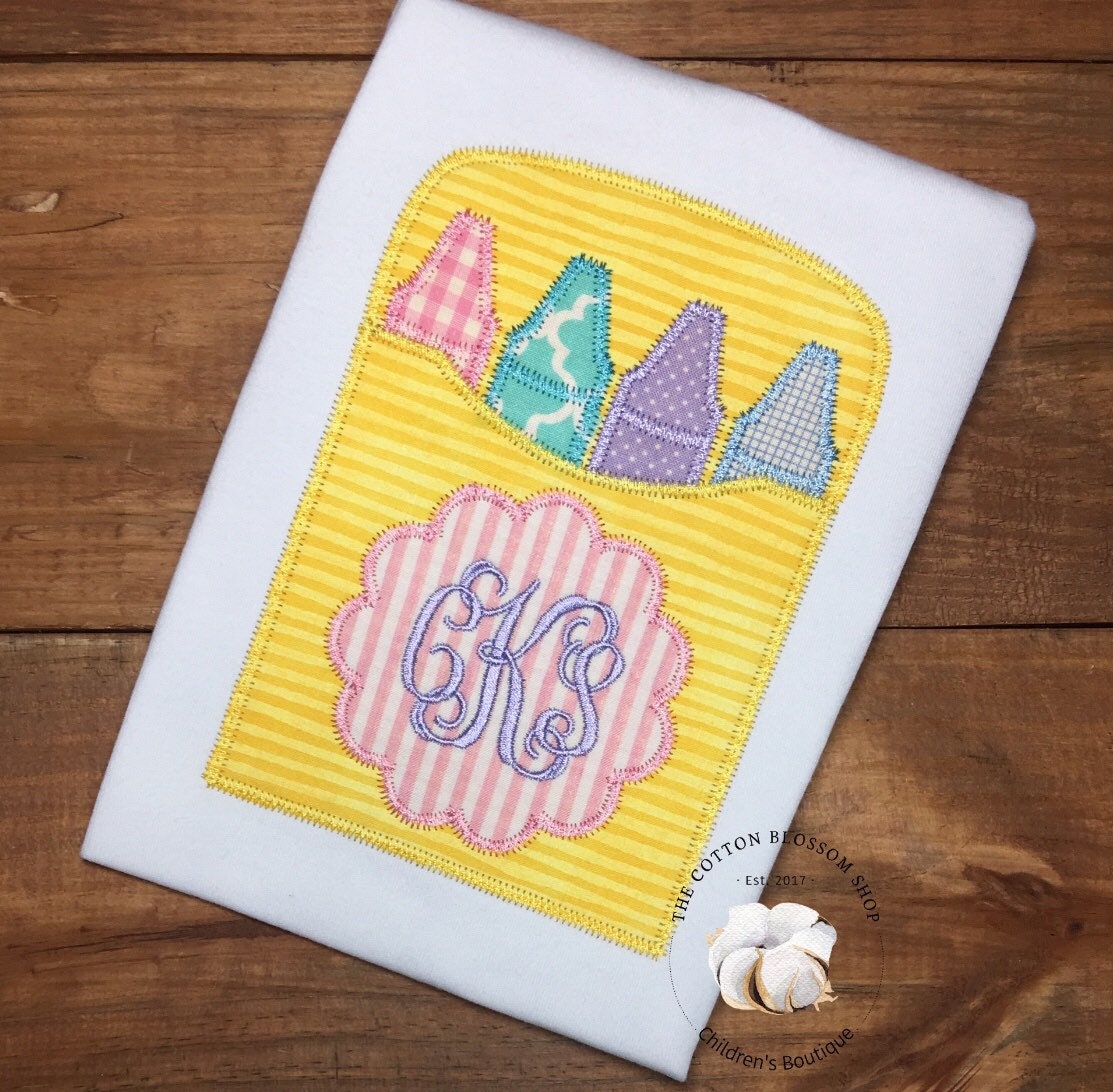 Girls Back to school shirt, Fast Shipping, personalized school crayon sketch design shirt, back to School outfit, monogrammed crayon shirt