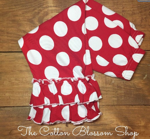 Red Polka Dot Ruffle Capris