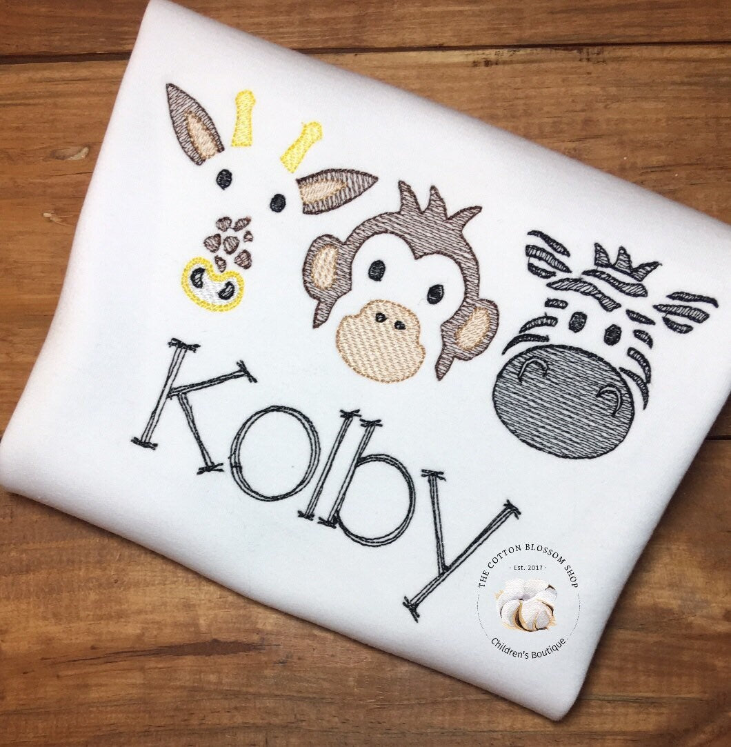 Boy's Sketch Zoo Shirt - Going to the Zoo shirt