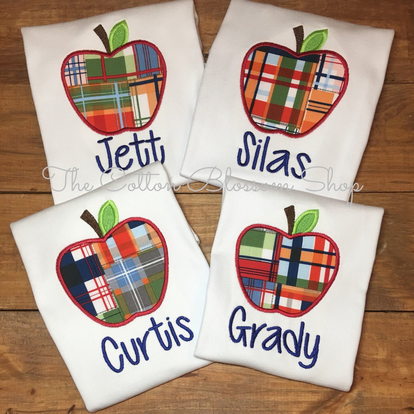 Boy's first day of school shirt, boys monogrammed back to school shirt, boys plaid apple shirt, boys back to school appliqué shirt