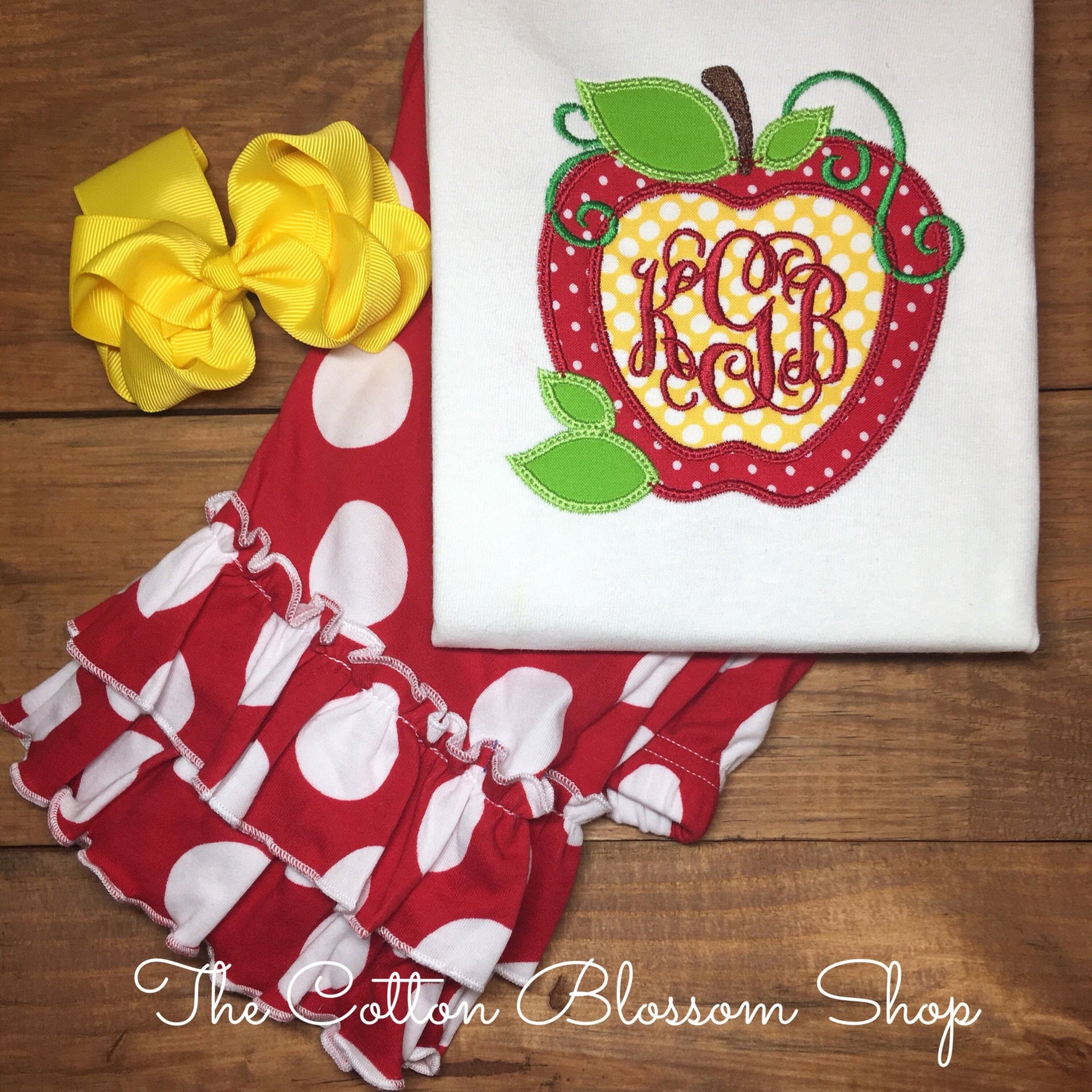 Monogrammed apple shirt, Back to school monogrammed apple shirt, Fast Shipping, girls back to School outfit, personalized