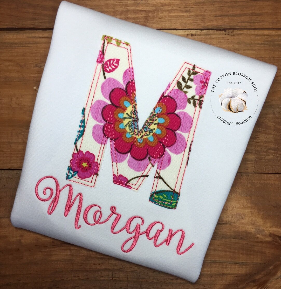 Girls monogrammed name shirt, girls embroidered name shirt, girls personalized name shirt