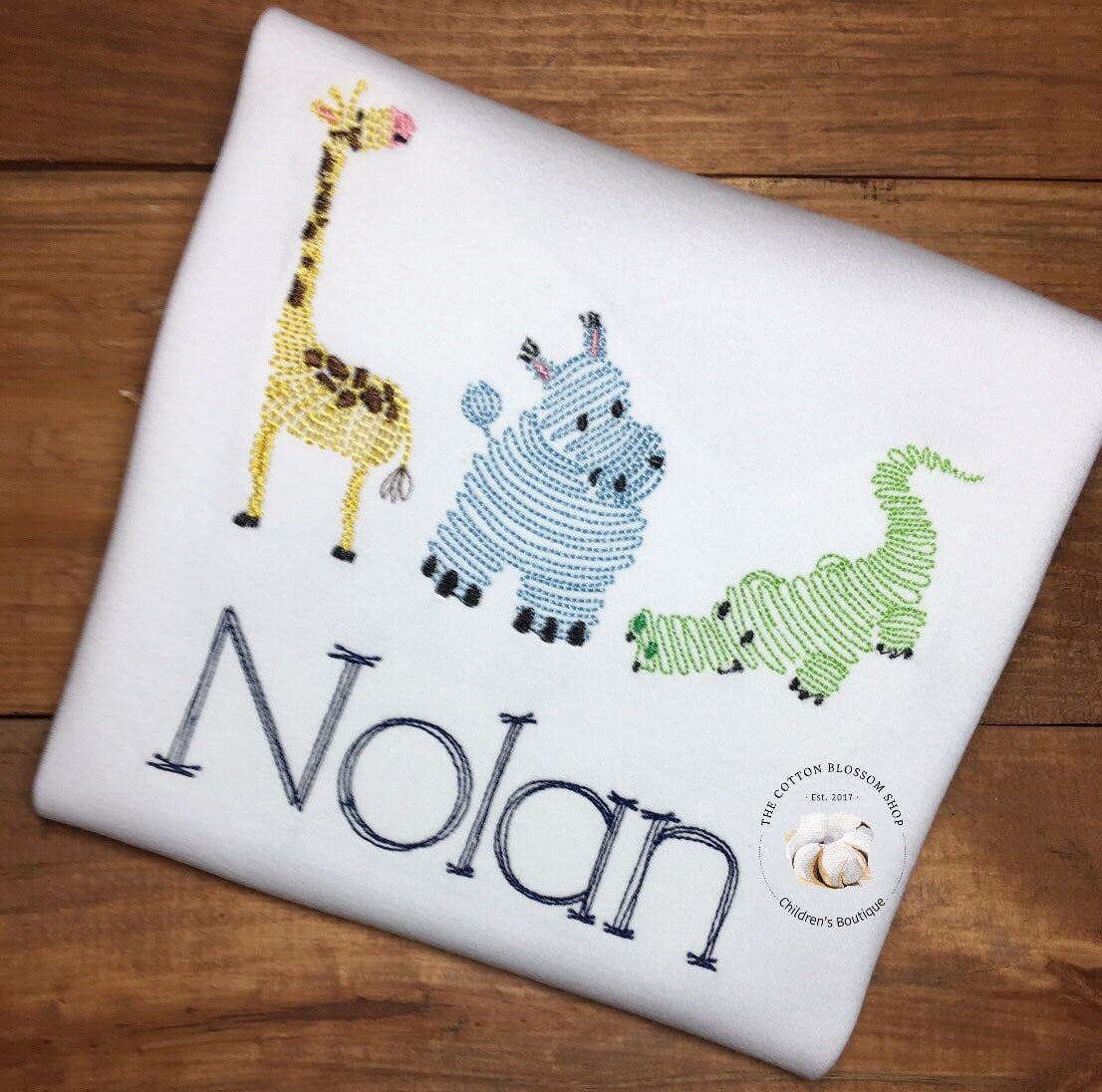 Girls or boys zoo animals embroidered personalized shirt, Create your own zoo shirt, zoo applique shirt