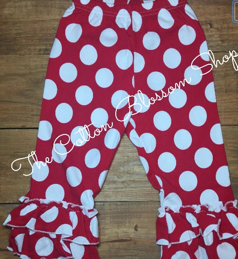 Red Polka Dot Ruffle Capris