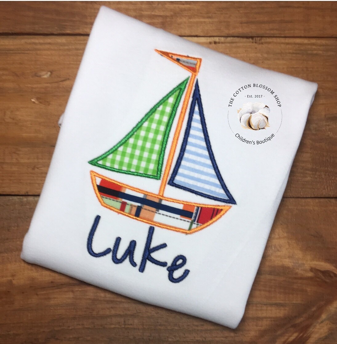 Boys monogrammed sailboat shirt, boys boat shirt, boys summer shirt, boys beach shirt, boys vacation shirt, plaid sailboat shirt