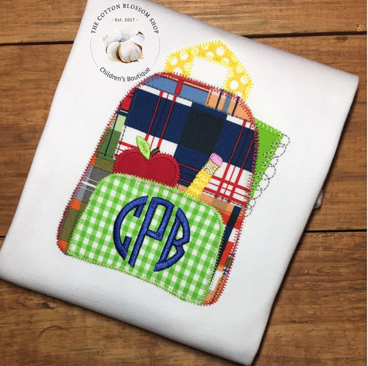 Boys monogrammed first day of school shirt, back to school shirt, first day of school shirt, first day of kindergarten, monogrammed backpack