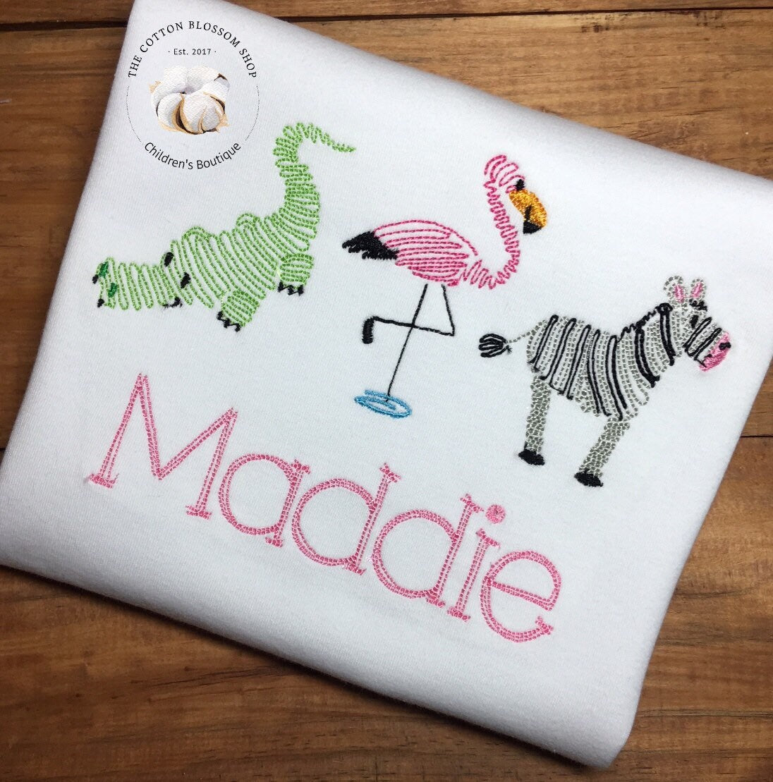 Girls or boys zoo animals embroidered personalized shirt, Create your own zoo shirt, zoo applique shirt
