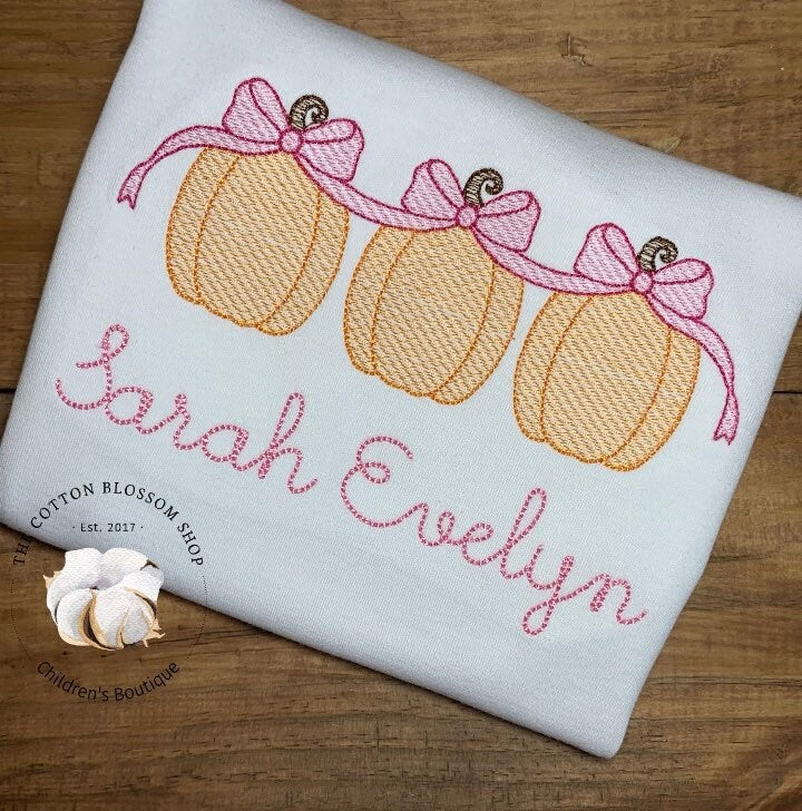 Girls Sketch Pumpkin Shirt