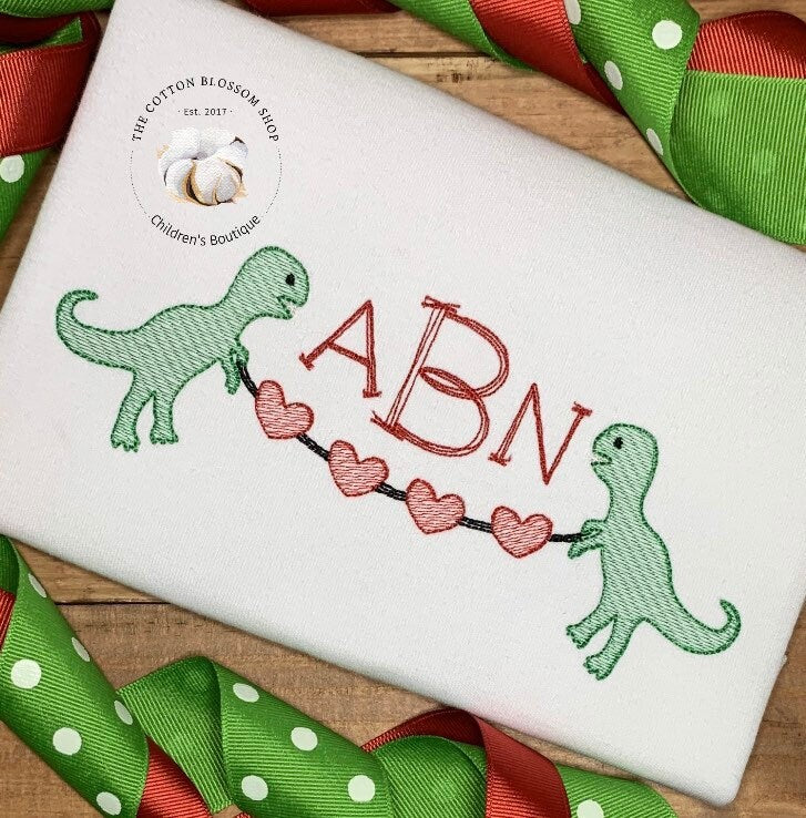 Boys Valentine's Dinosaur personalized shirt