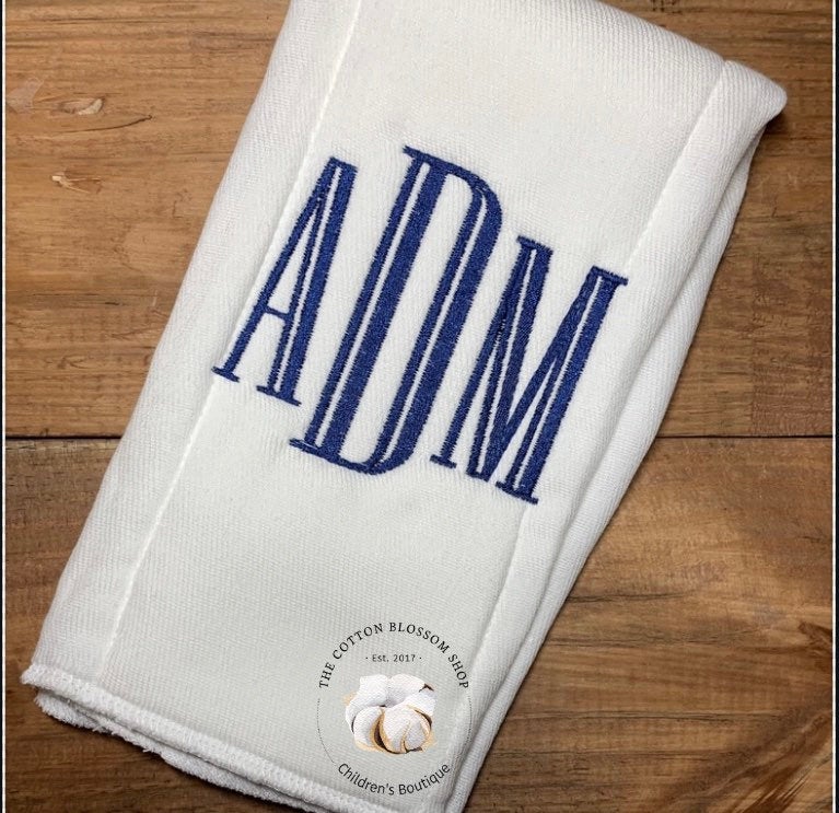 Baby boys monogrammed burp cloth - boys monogrammed baby shower gift - boys monogrammed burp cloth