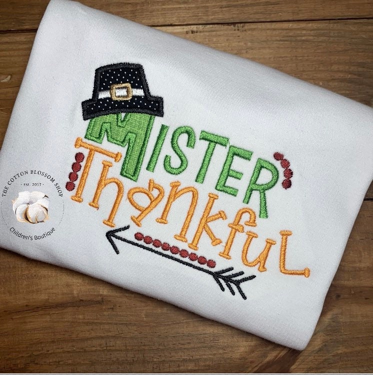 Boys Thanksgiving shirt, boys thanksgiving applique shirt, Mr. Thankful