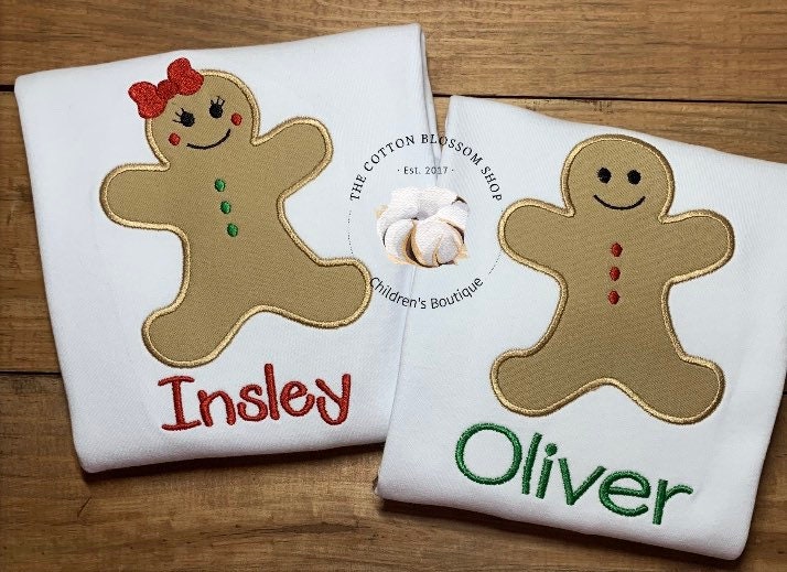 Brother and Sister Matching Christmas shirts, personalized christmas shirt,christmas shirt,gingerbread girl shirt, gingerbread boy shirt
