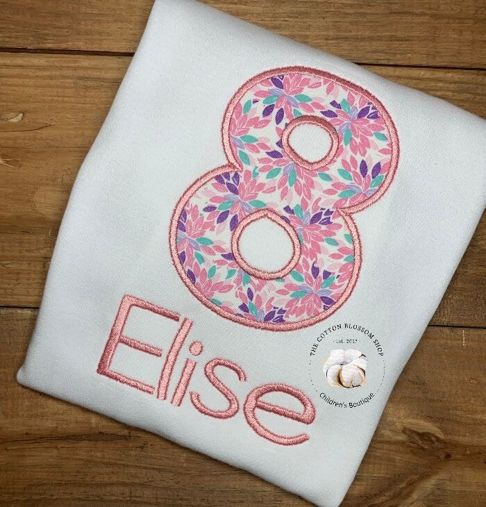 Girls pink birthday shirt, birthday pink birthday outfit, girls birthday shirt, pink birthday shirt, applique shirt