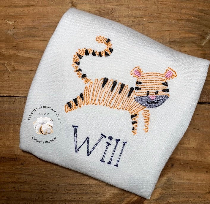 Boy's or Girl's Sketch Zoo Shirt - tiger Shirt