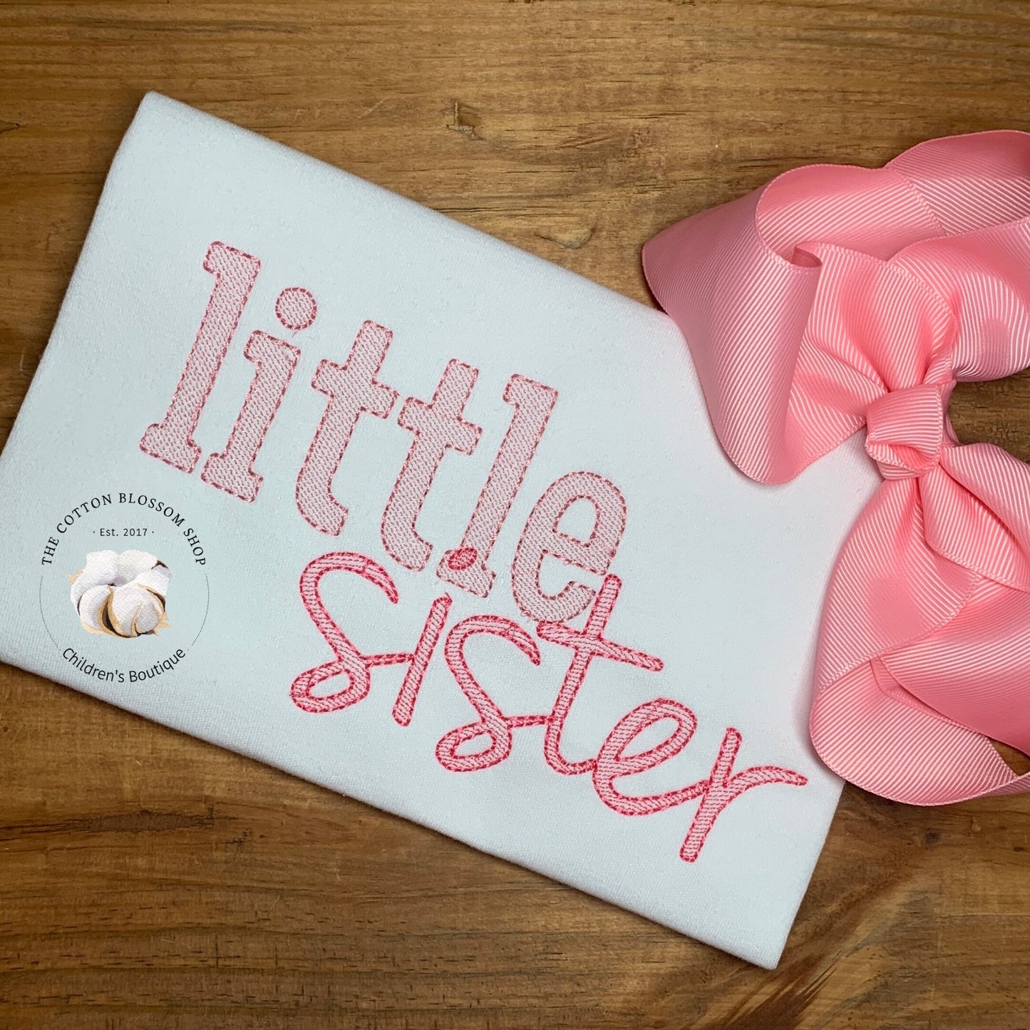 Little sister shirt, little sister pregnancy announcement shirt, little sister embroidered shirt
