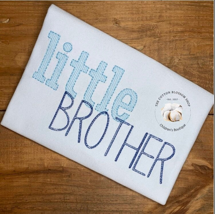 Little Brother shirt, little brother pregnancy announcement shirt, little brother embroidered shirt